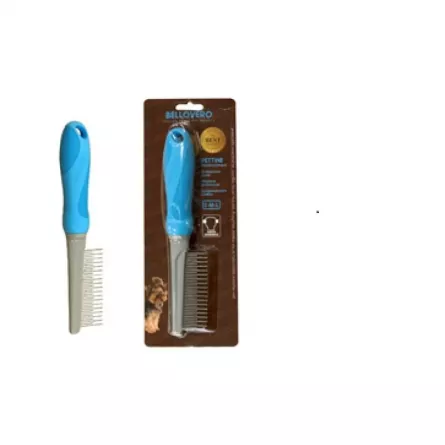 pieptene caini belovero, pieptene alternant de culoare albastra.