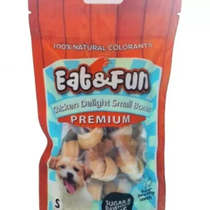 Eat&Fun recompense câini chicken delights small bones 105 g