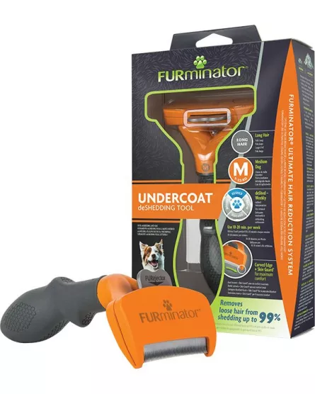 FUR®minator Perie Caine Par Lung M 691655 este o perie ideala pentru cainii de talie medie (9–23 kg) cu blana lunga.