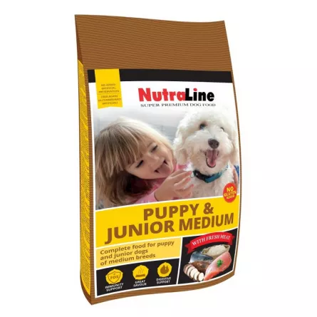 Nutraline dog puppy & junior medium 12.5 kg