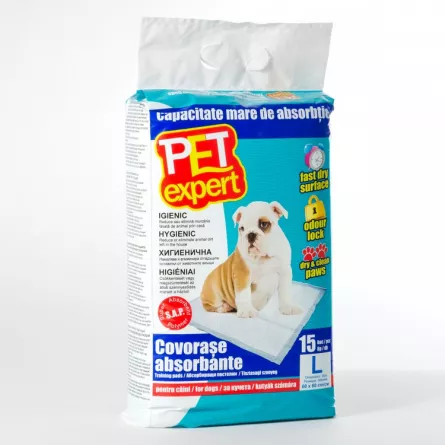 Pet Expert covor absorbant L 60x60cm, set 15 buc