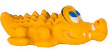 jucarie pentru cățel crocodil maro verde crem