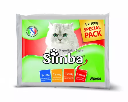 Simba cat plic flow pack 4 X 100 G
