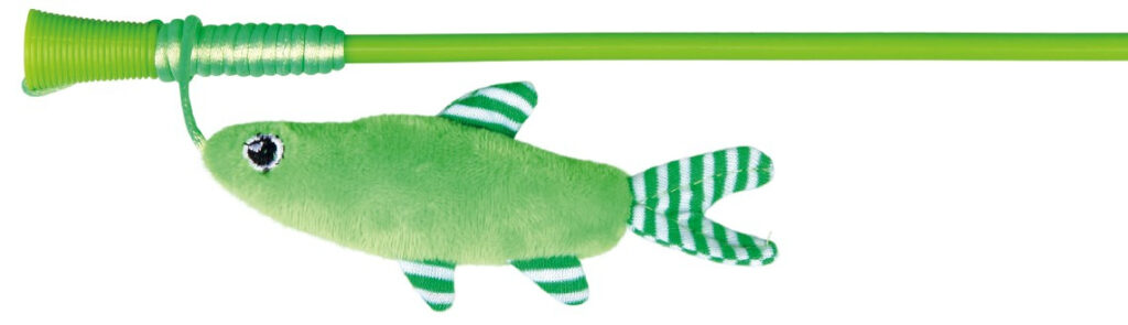 Jucărie pentru pisici undiță cu pește, 42 cm