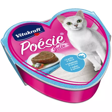 Vitakraft conservă poesie gelee somon/spanac 85 g